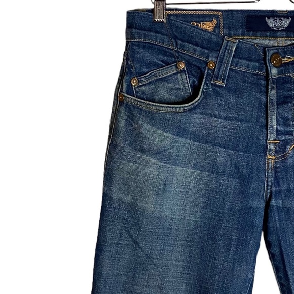 Rock and Republic Medium Blue Wash Slim Bootcut Jeans Denim 31 Crop Short Length - Picture 5 of 16